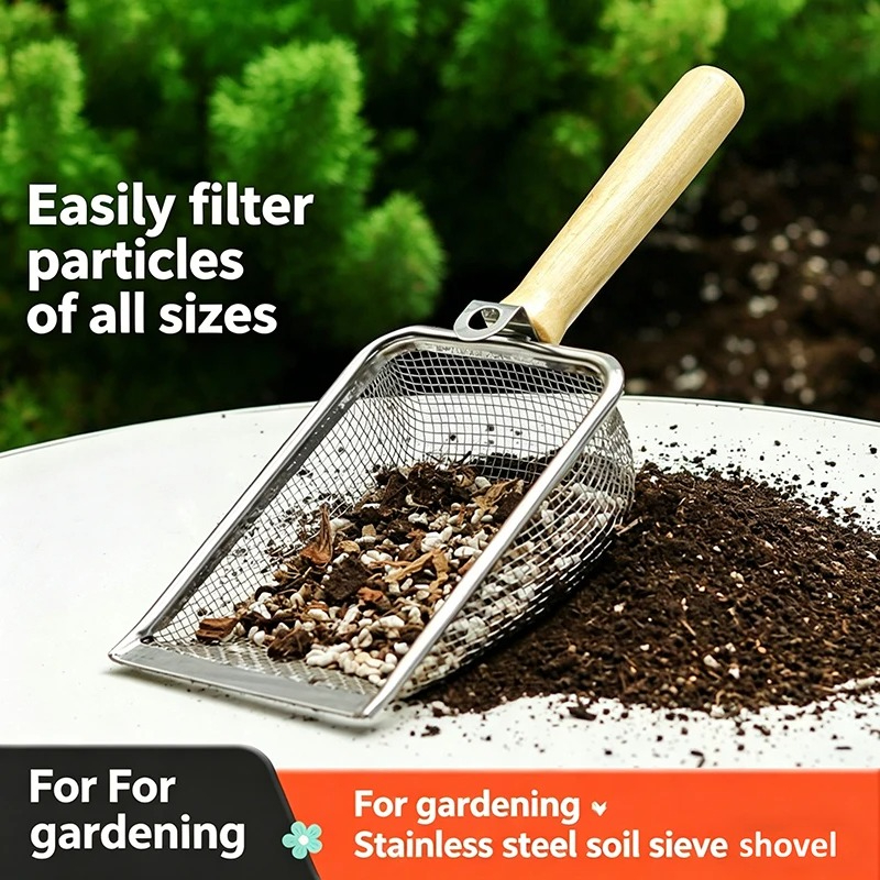 Garden Sieve Soil - Stainless Steel Soil Sieve Shovel, Garden