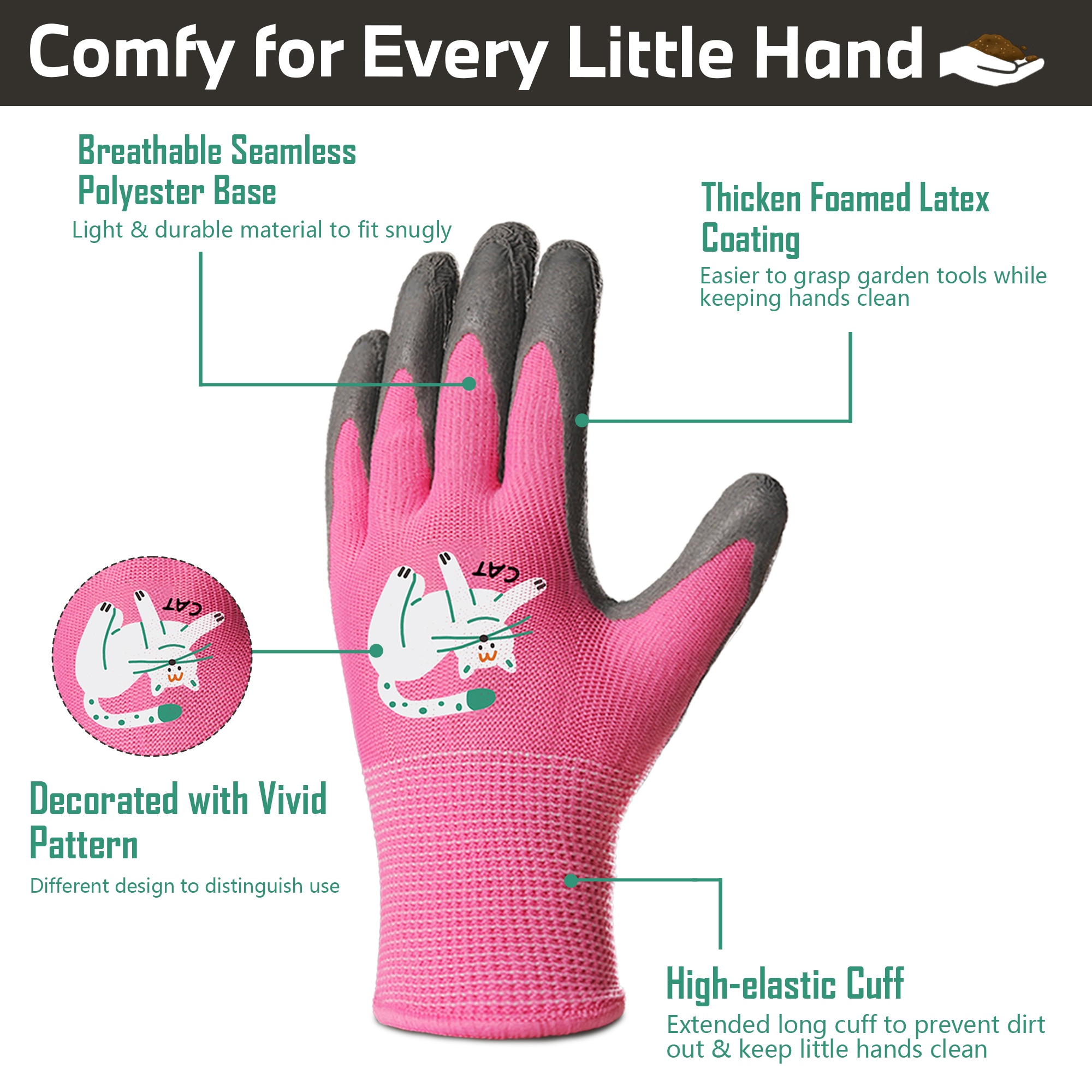 4 Pairs Kids Gardening Gloves  - Gardening Tools For Beginners ulasan dan harga