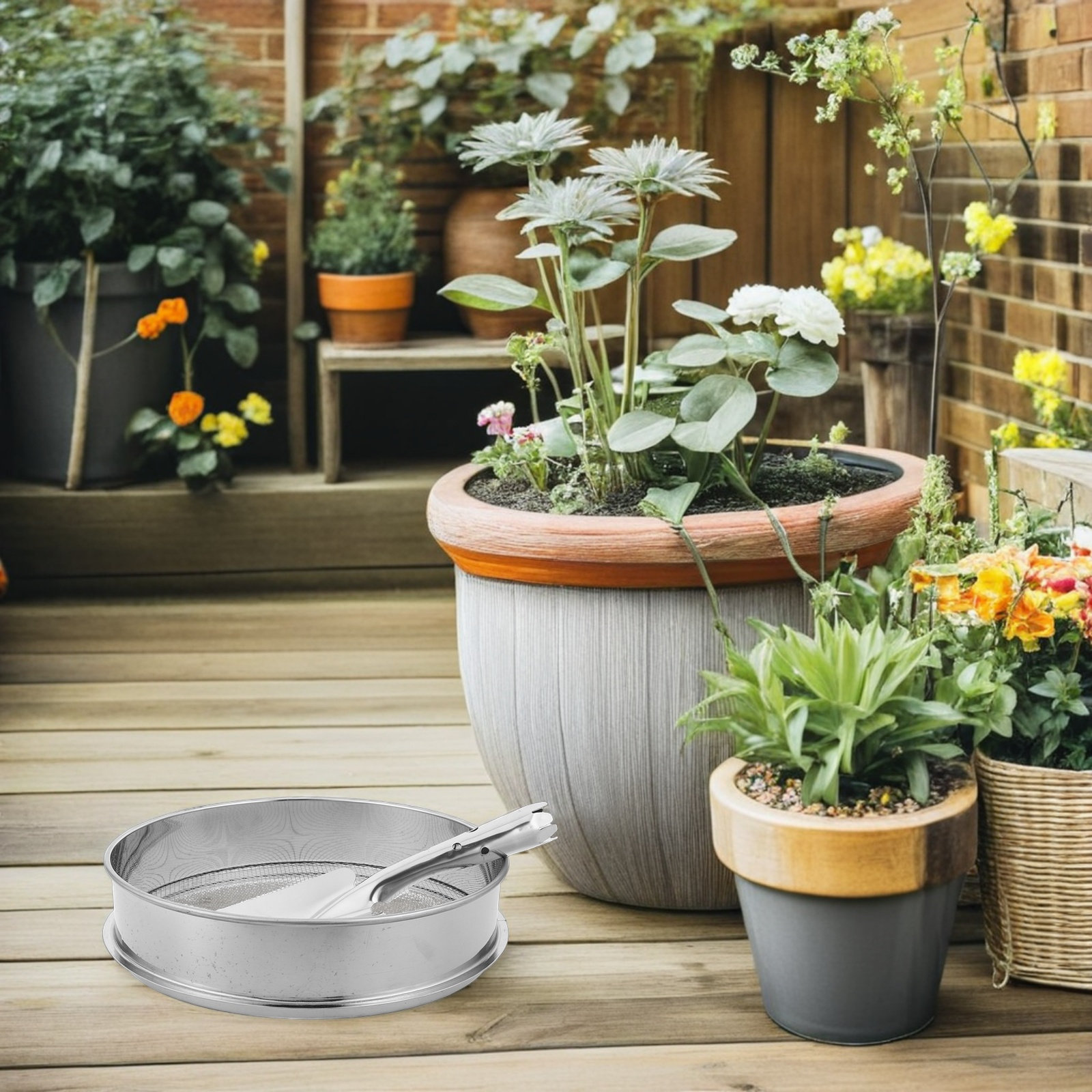 1Set Stainless Steel Round Gar - Garden Sieve Soil ulasan dan harga