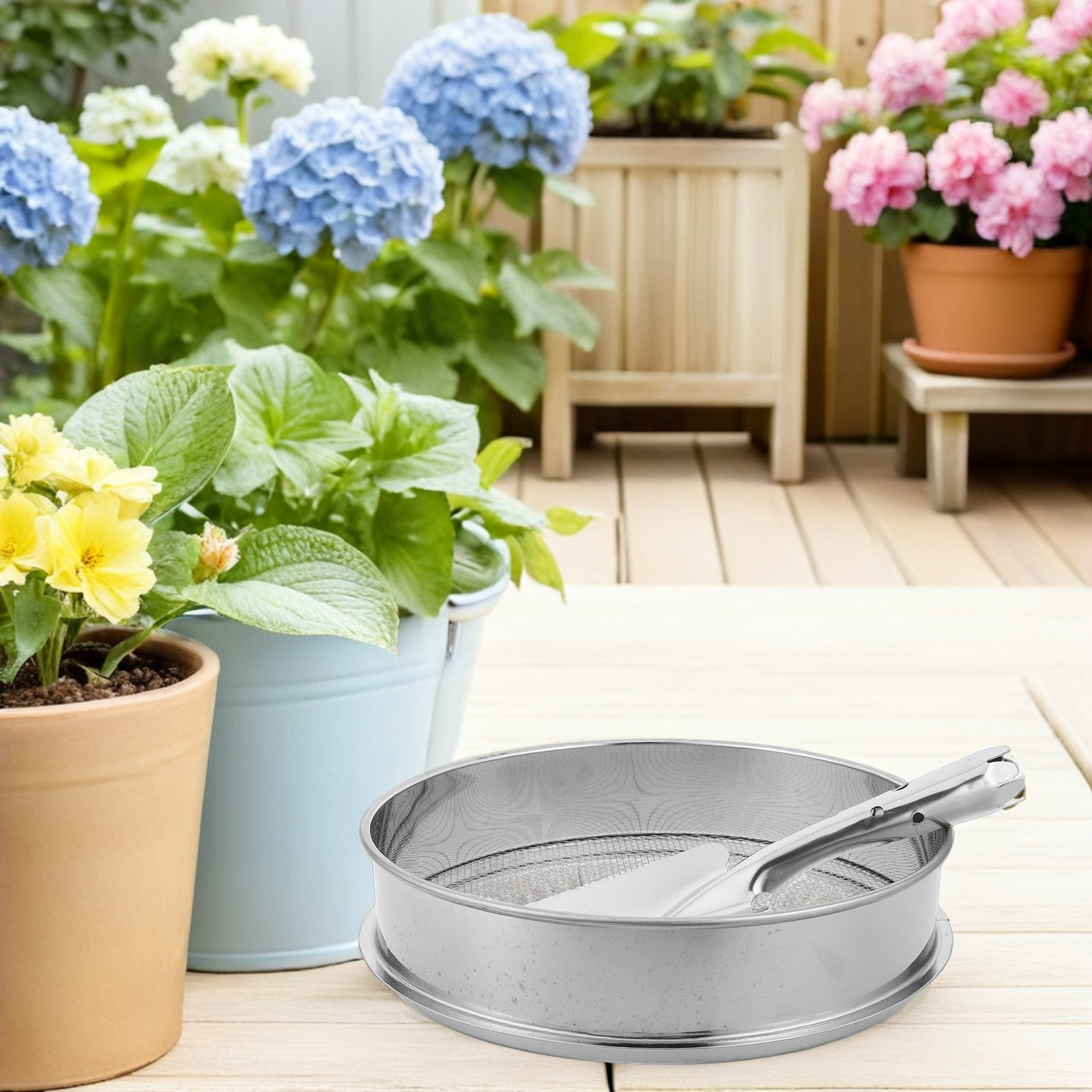 1Set Stainless Steel Round Gar - Garden Sieve Soil ulasan dan harga
