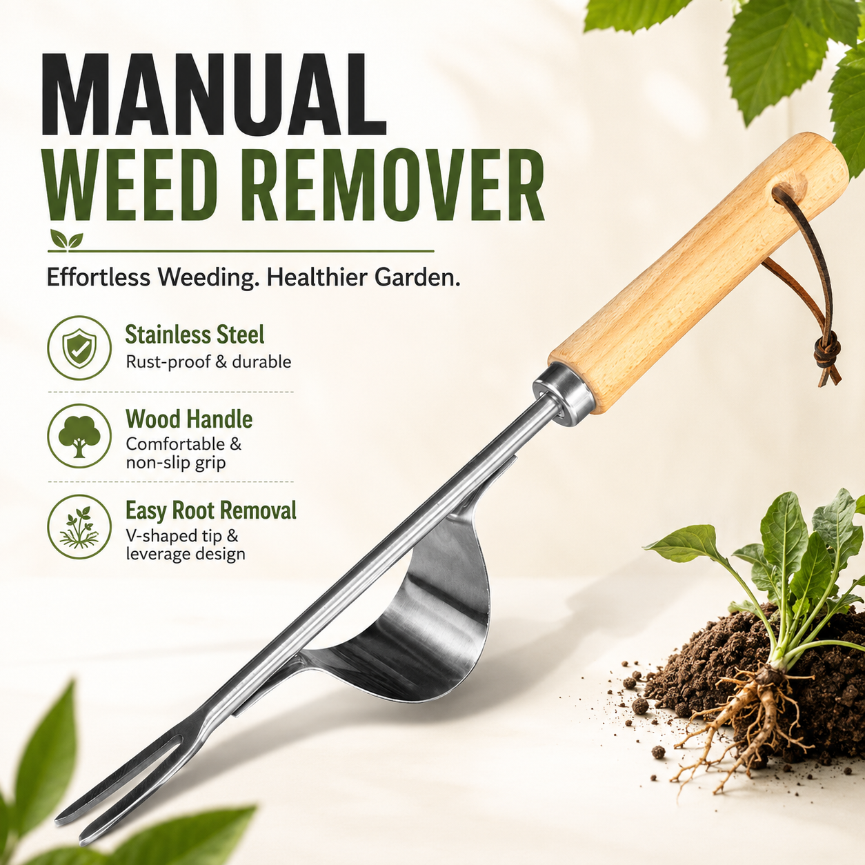 Manual Weed Remover, Stainless - Gardening Tools To Remove Weeds ulasan dan harga
