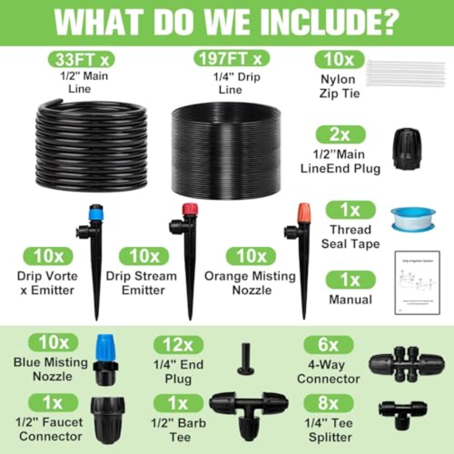 230FT Drip Irrigation System f - Drip Irrigation Kit ulasan dan harga