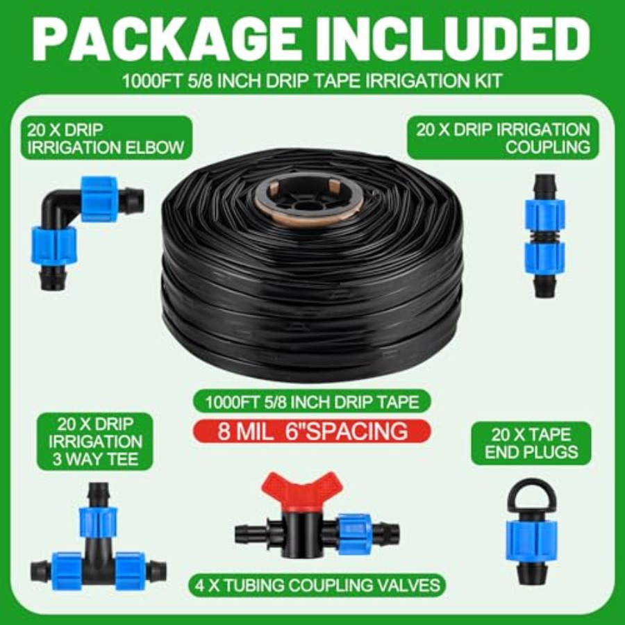1000 Ft Drip Tape Irrigation T - Drip Irrigation Kit ulasan dan harga