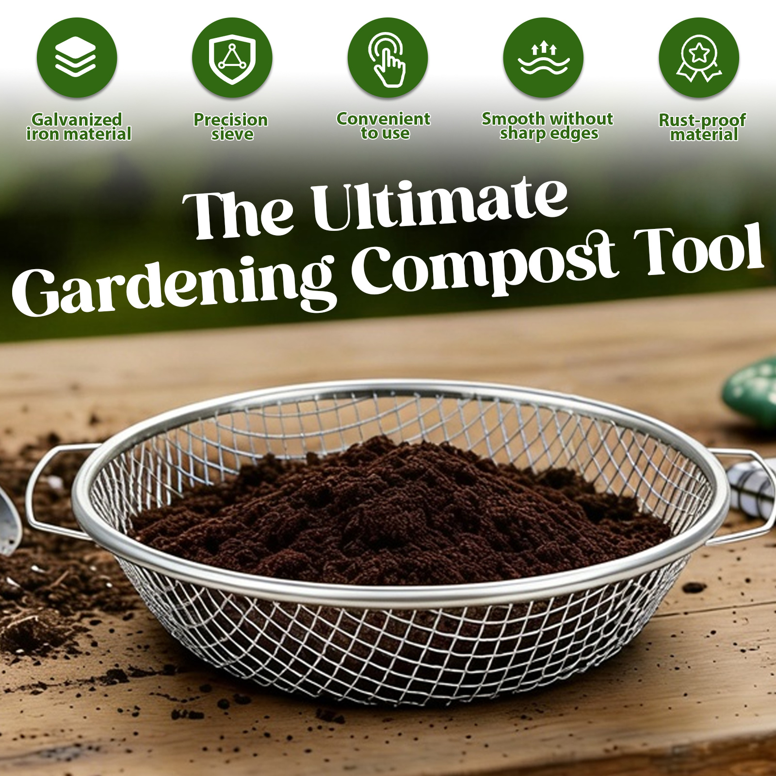 3Pcs Gardening Soil Sifter 3/6 - Garden Sieve Soil ulasan dan harga